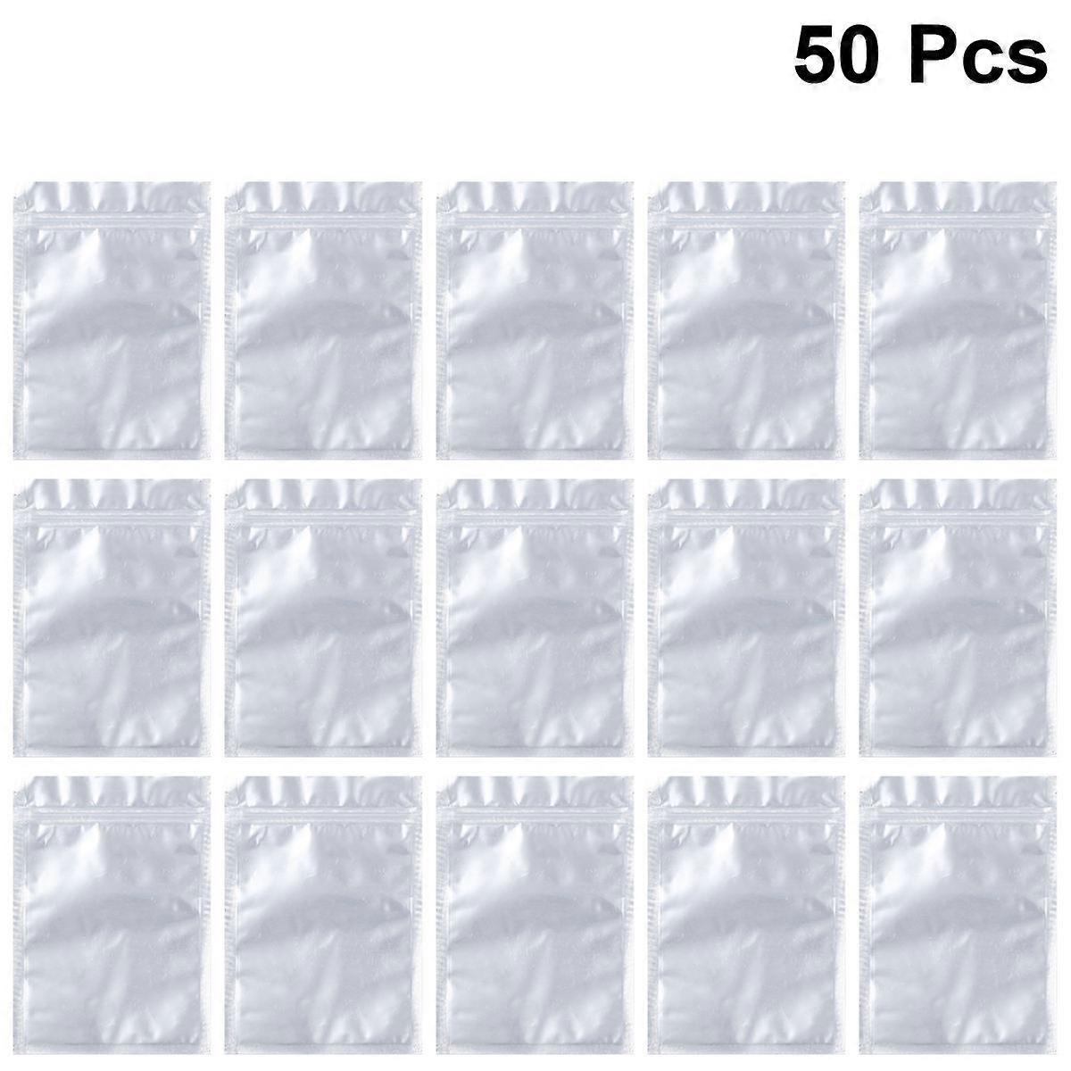 Translucent Vacuum Compression Bags for Fresh Keeping with Composite Material Silver Color 50PCS