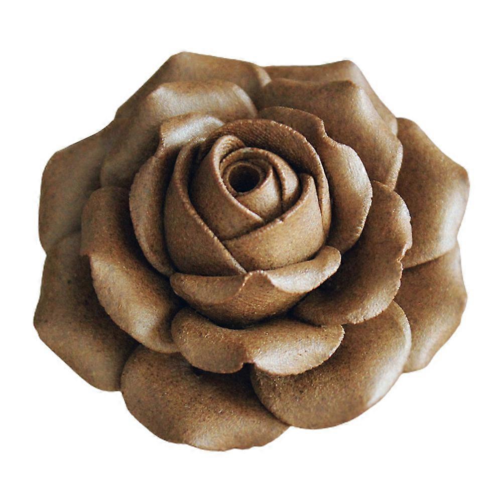 Incense Burner Rose-Shaped Home Decoration Coffee Color with Incense Burning Function 1Pack