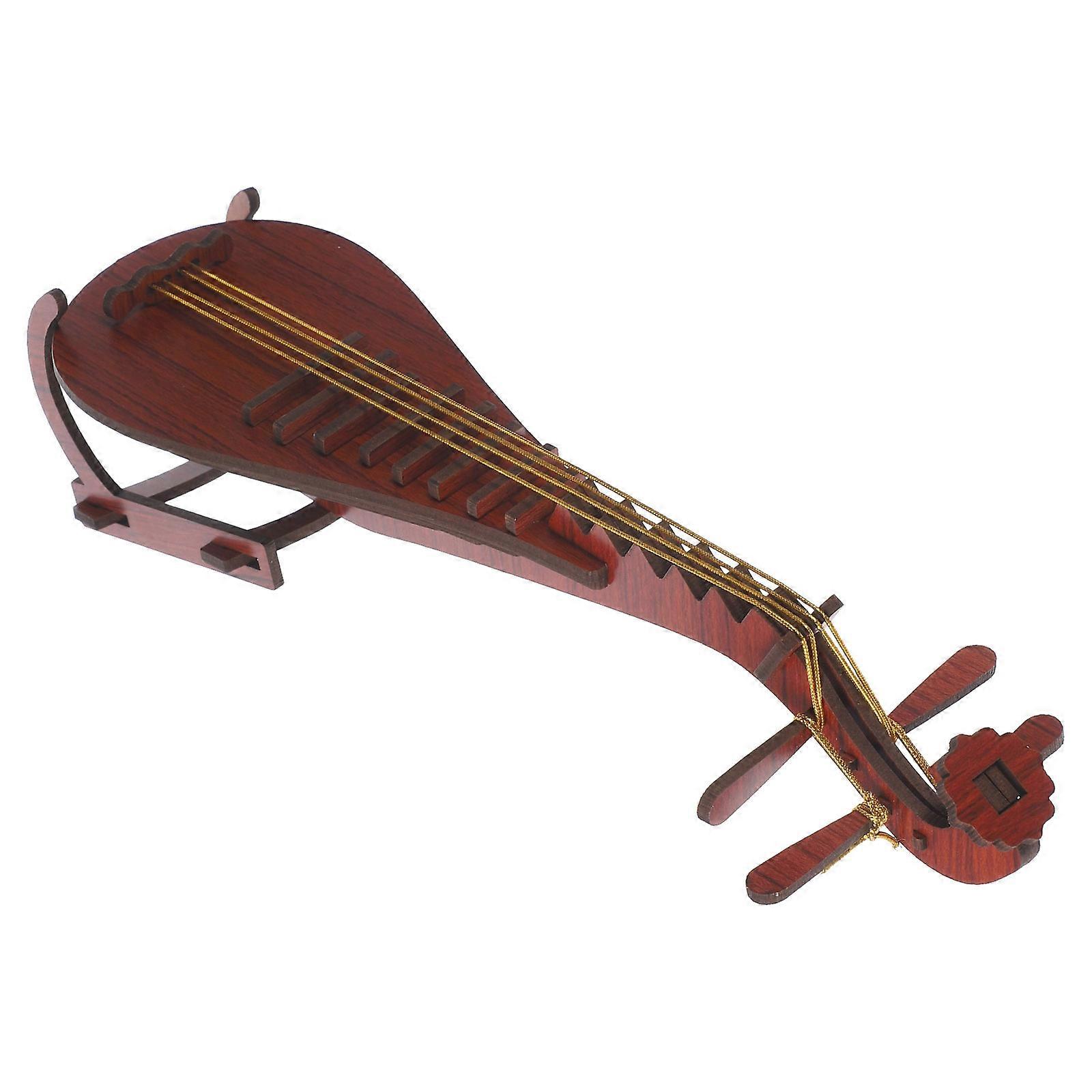 Wooden Lute Puzzle DIY Assembly Educational Handmade Craft Model for Boys Birthday Gift