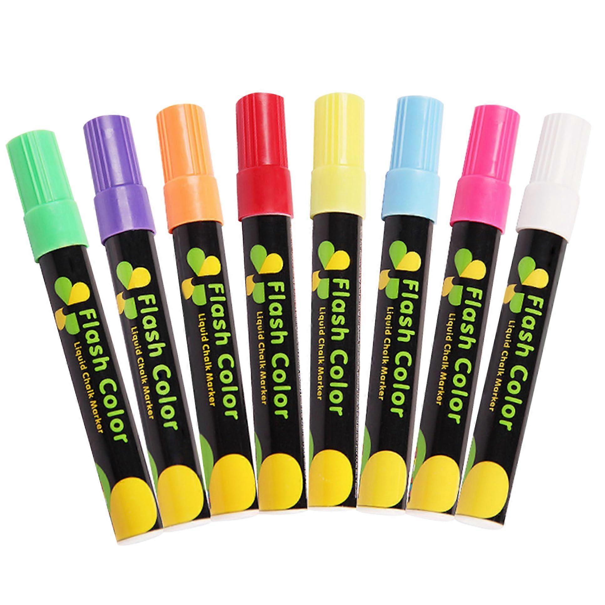 8 chalk markers, 8 colors, 6mm erasable for glass and LED boards