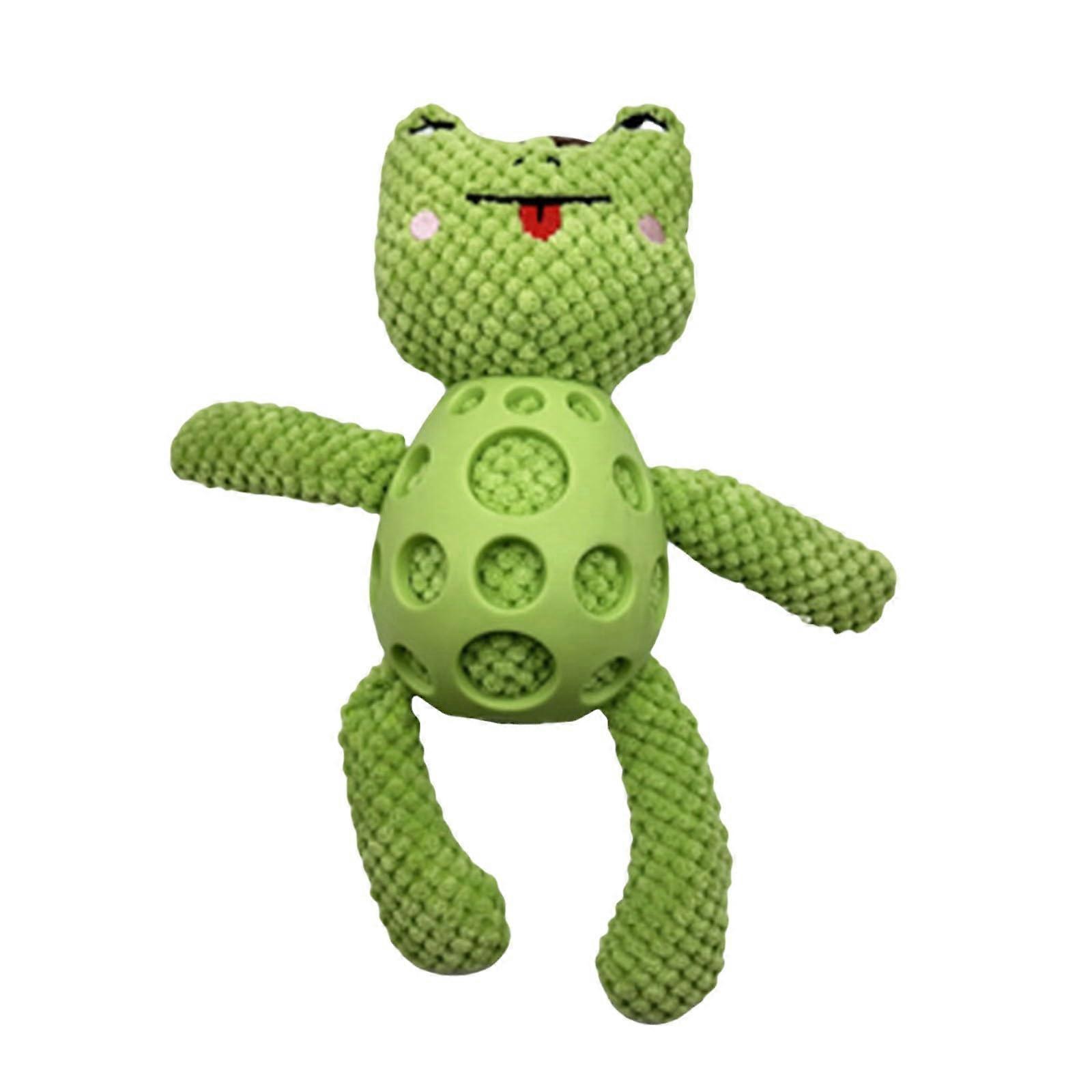 Dog Calming Toy - Soft Interactive Dog Pillow with Quack Sound for Puppies, One Size, Green, Comforting Chew Toy