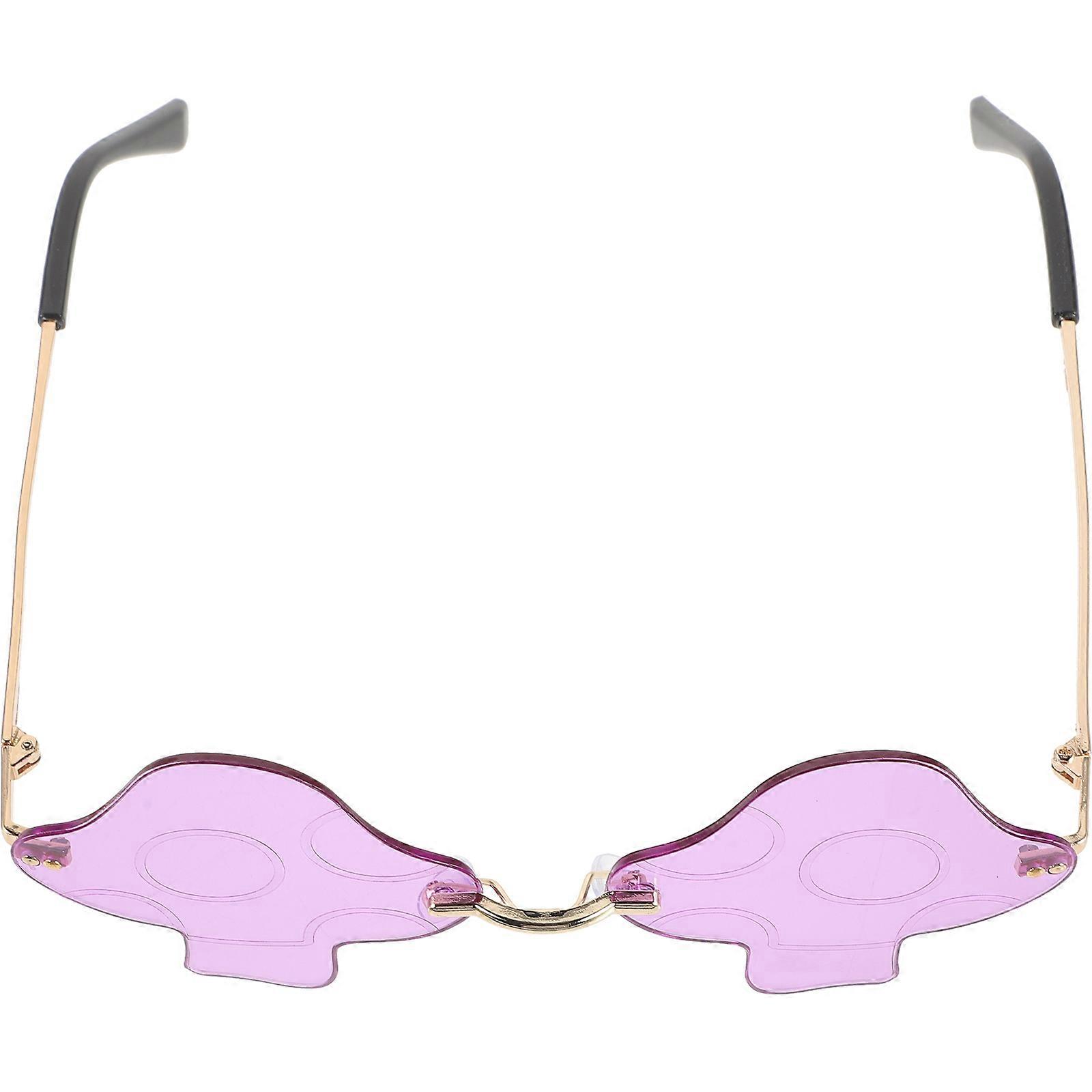 Unique Sunglasses Rimless Design for Weddings Parties Cosplay in Violet with Uv400 Protection 1Pcs