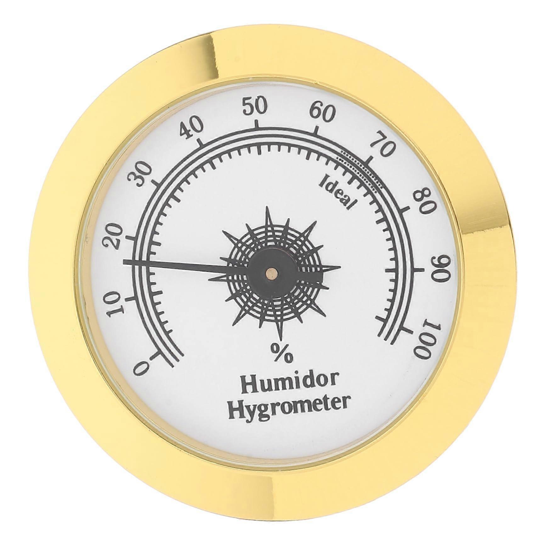 Metal Bracket Round Digital Hygrometer for Accurate Tea Moisture Monitoring, Indoor Use, Compact Design, Silver Finish