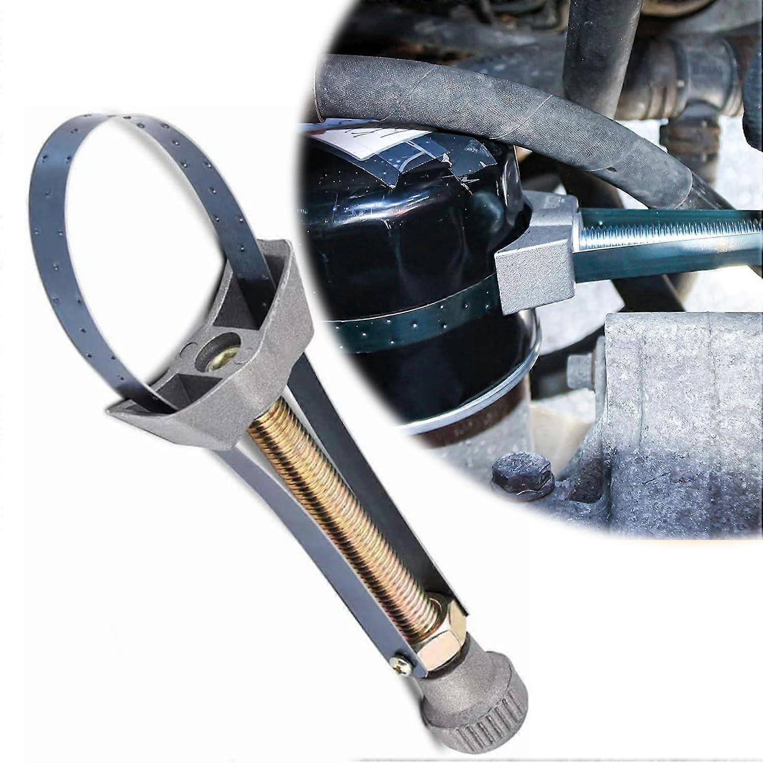 Oil Filter Wrench With Steel Band Clamping Range 60-120 mm Belt Wrench For Removing Oil Filters