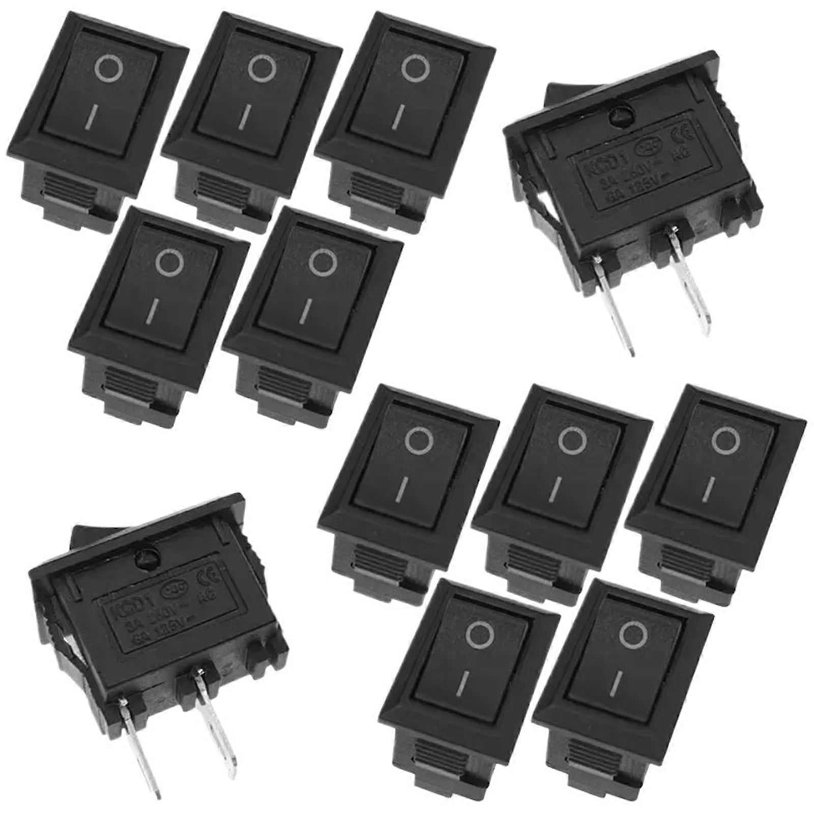 KCD1 15x21mm 2Pin ON-OFF Boat Shape Switch, 10x15mm Snap-In Rocker Switch, KCD11 Model, 20PCS