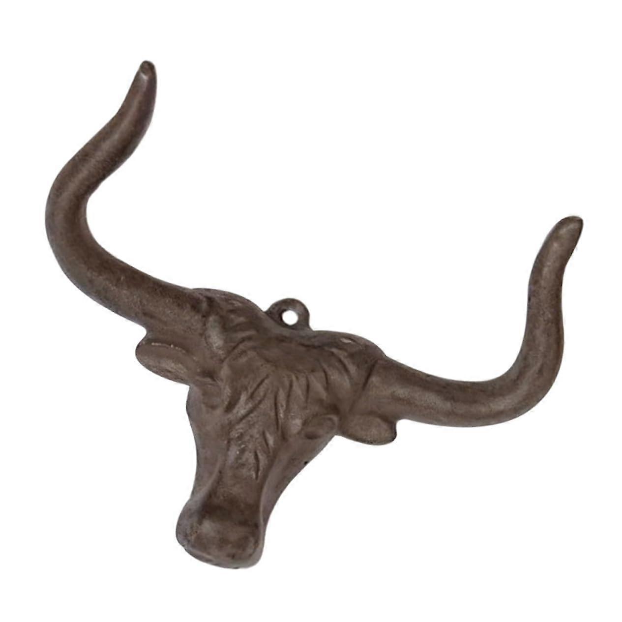 Rustic Cast Head Wall Hooks Double Coat Hooks Vintage Western Decorative Hanger Antique for Home Decor