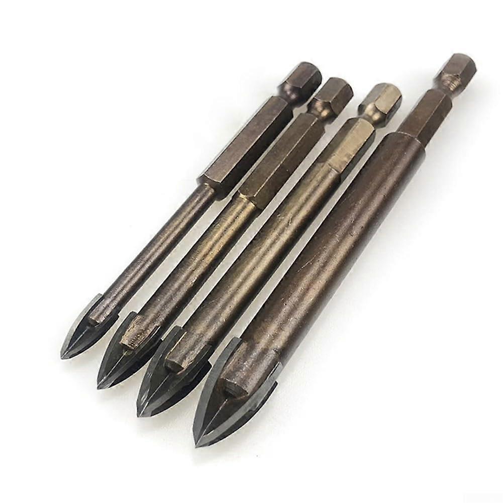 Drill Bit Set with Carbide Points, 4 Cutting Edges, for Wood, Metal, and Plastic Hole Drilling, 12-Piece High-Speed Steel