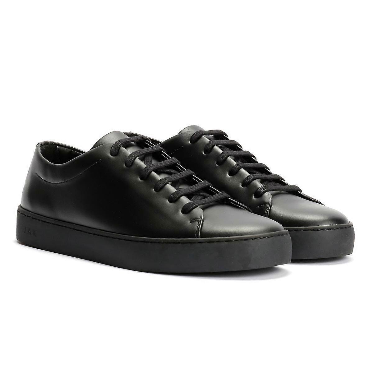 JAK Royal Leather Men's All Black Trainers