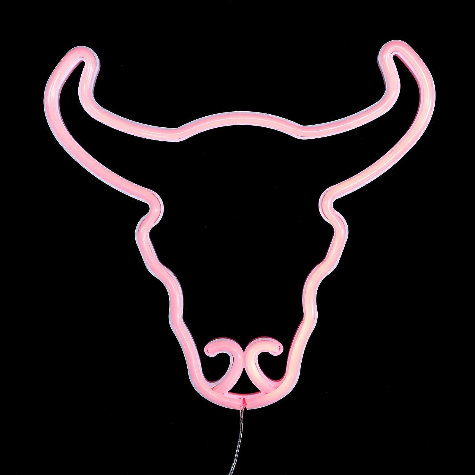 LED مصباح نيون معلق من النوع رأس بقرة شكل جو حزب أبيض بلاستيك إضاءة زخرفية 1 قطعة