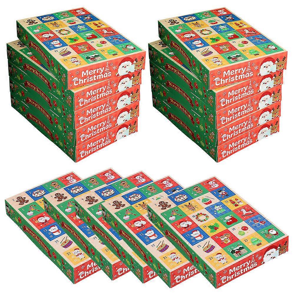 Christmas Advent Calendar Box for Candy Storage 15Pcs DIY Countdown Boxes Multicolor