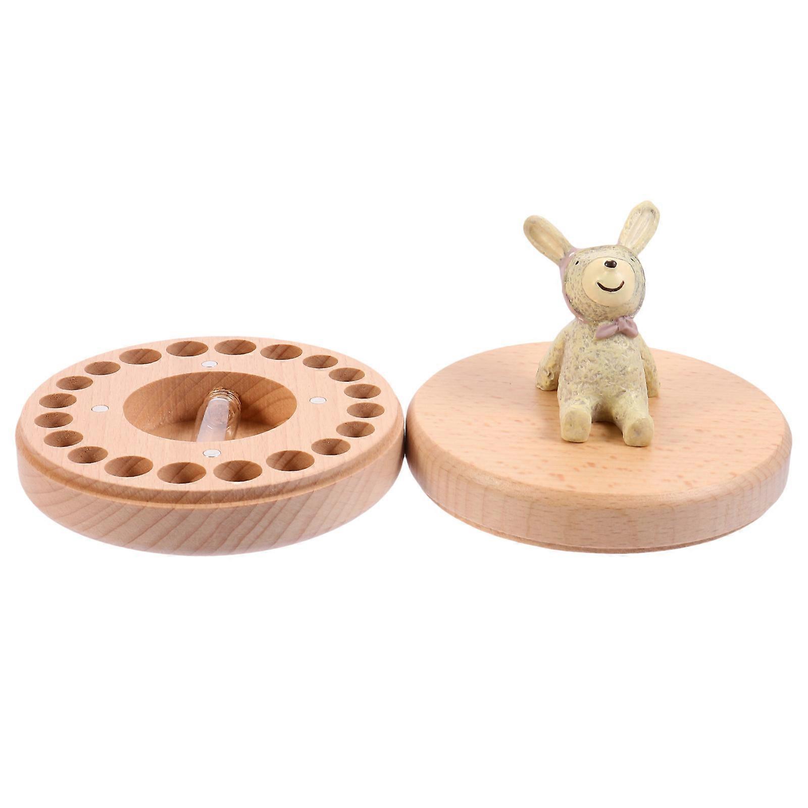 Baby Teeth Keepsake Box for Storage Made of Synthetic Material Beige Color Safe and Durable 1 Set
