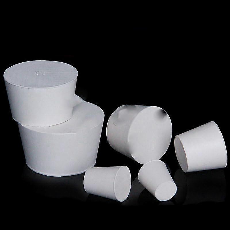 1pcs White Rubber Stopper Bungs Laboratory Flask Tapered Tube Conical Sealing End Plug Water Pipe Exhaust Valve Stuffy Sub11 x 15 x 20mm00