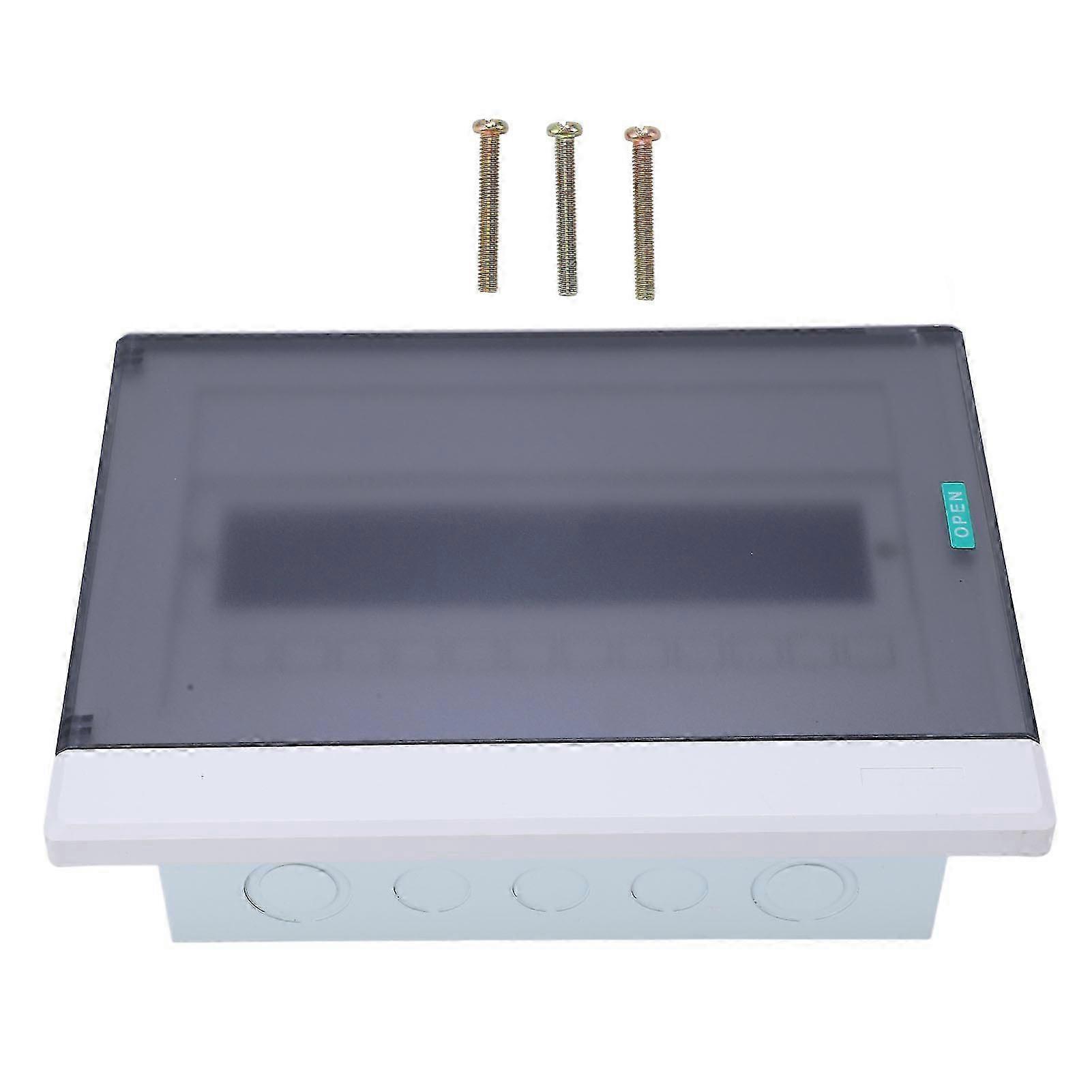 12 Way Power Distribution Box Stainless Steel Shell Clear PC Cover Circuit Breaker Protection Junction Box with DIN Rail