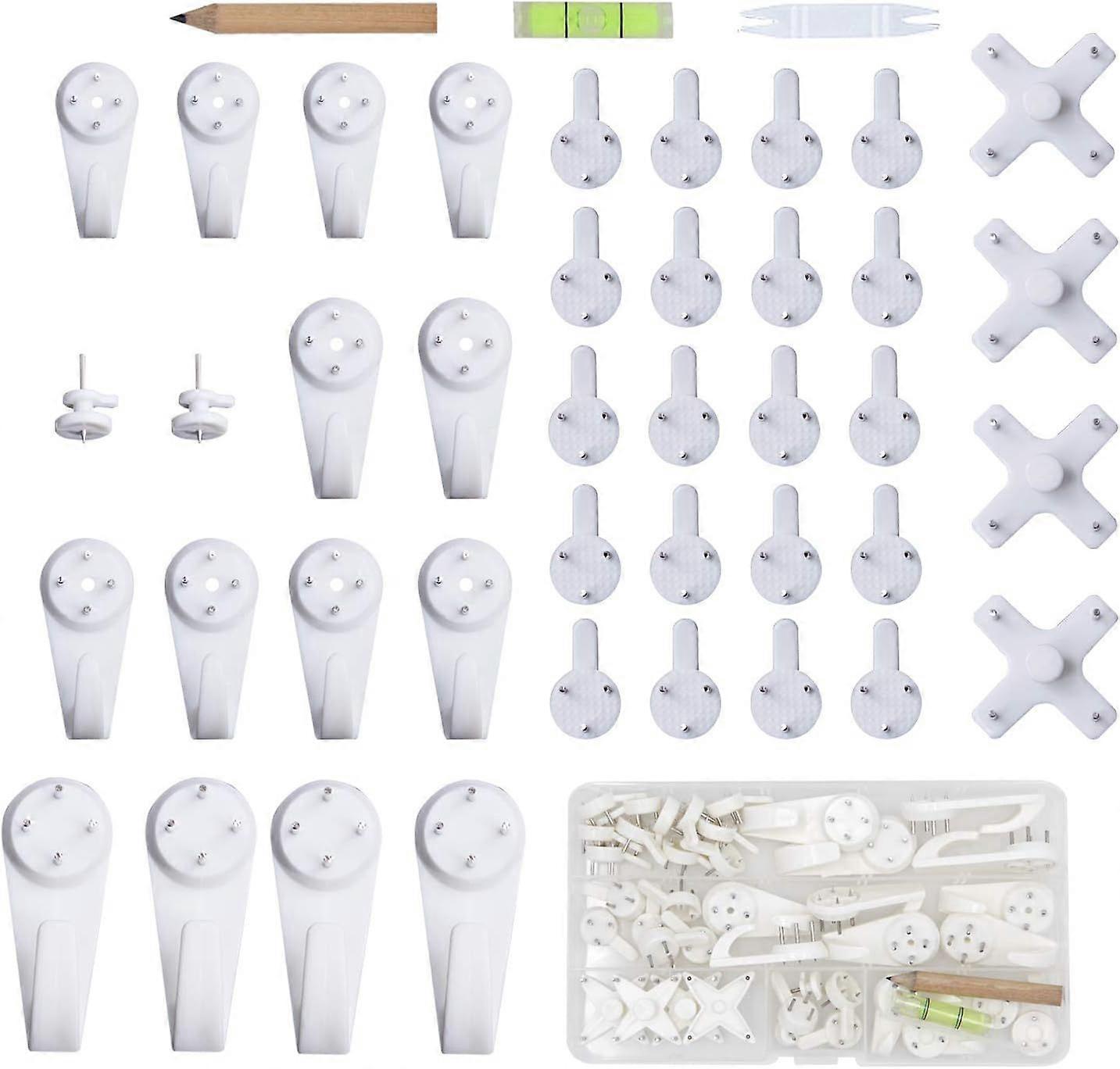 43Pcs Invisible Nail Screws Wall Hooks No Trace Picture Hangers Traceless Photo Hook Hardwall Drywall Picture Hooks Multi Function Heavy Duty Picture 