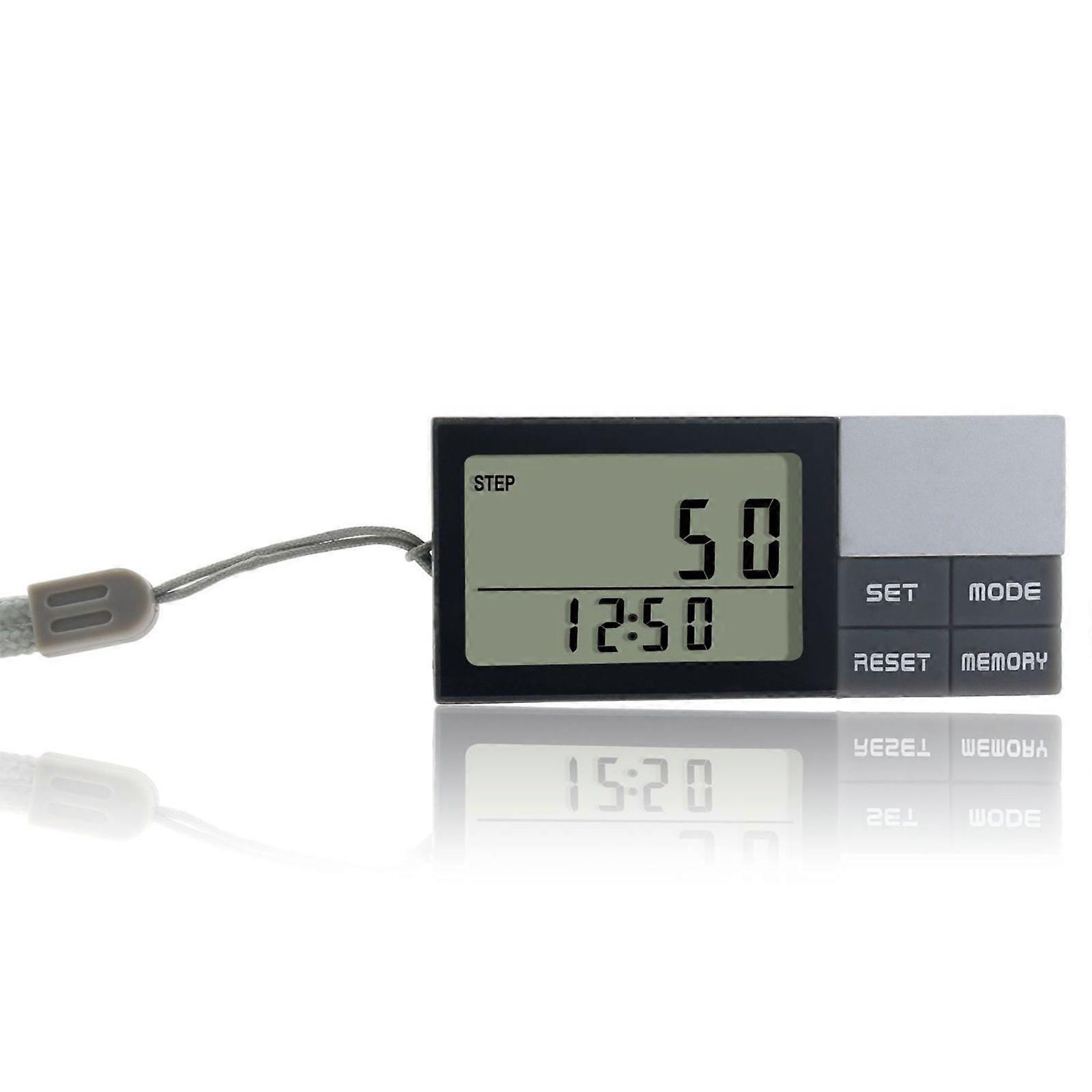 Pedometer with Lanyard 7 Days Memory Steps Burning Calories Walking Distance Miles Kilometers LCD Pedometer