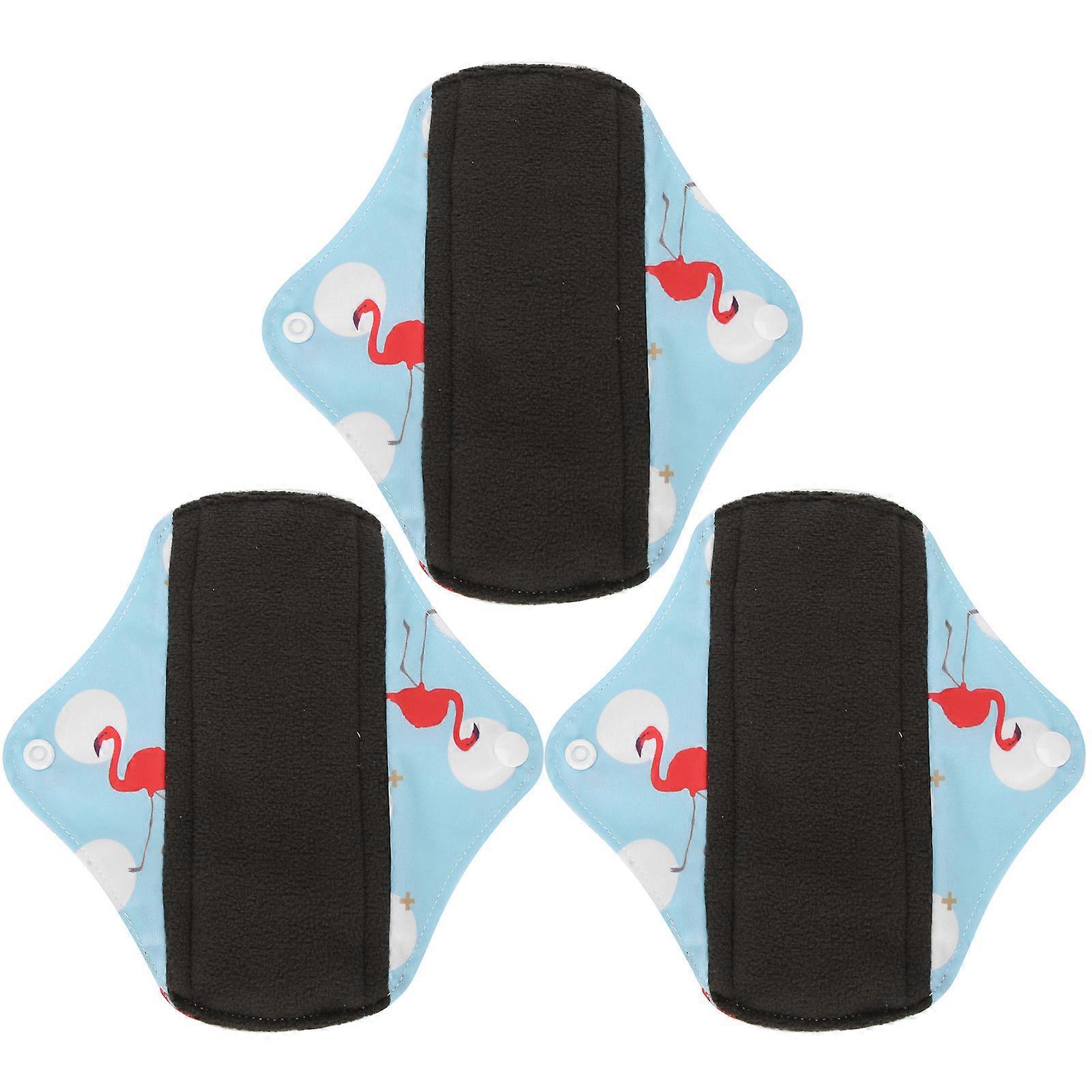 3pcs Cloth Sanitary Towels Washable Reusable Sanitary Towels Pads Menstrual Absorbent Pads