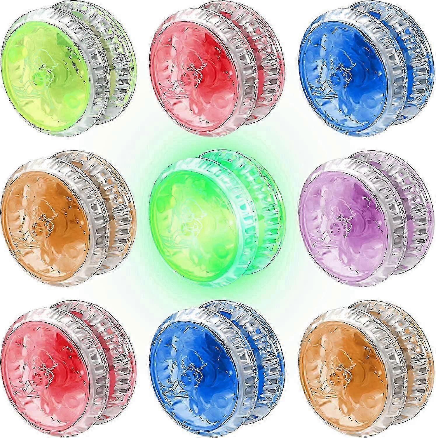 9 Pieces Yo-yo Led Light Kids Yo-yo Reactive Plastic Yoyo Entertain...