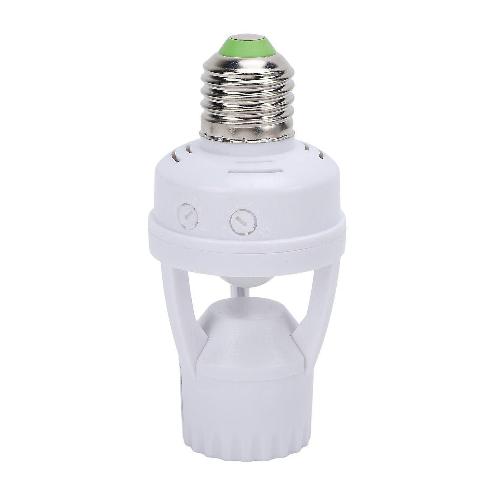 Infrared Motion Sensor Light Socket Energy Saving LED 60W E27 Screw in Motion Activated Light Bulb Holder for Home Use