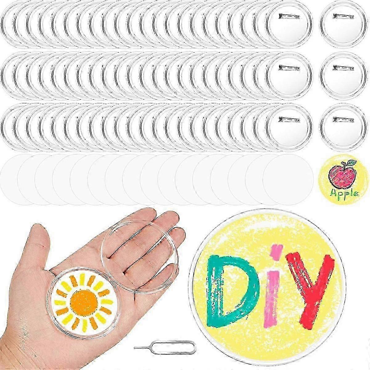 Transparent acrylic buttons, 100-piece pack, precisely fitted, easy to assemble and widely used