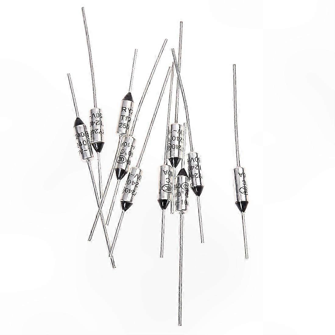 10-Pack Thermal Fuses 240°C 250V 10A Temperature Protection Devices for Circuit Safety