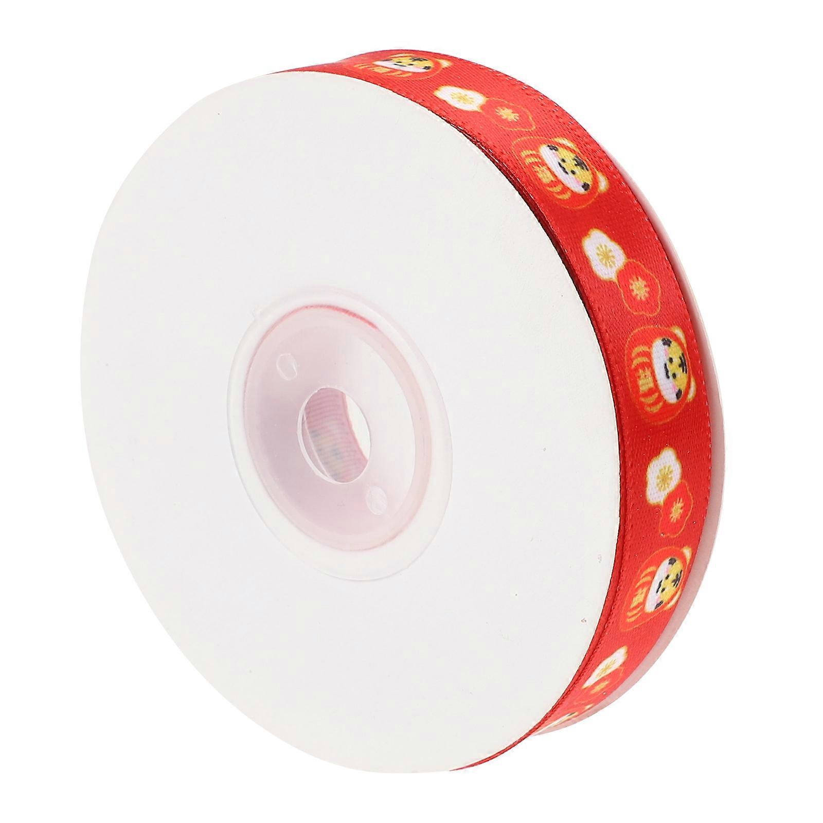 DIY Ribbon for Decoration 1 Roll Red Polyester New Year Gift Wrapping Ribbon