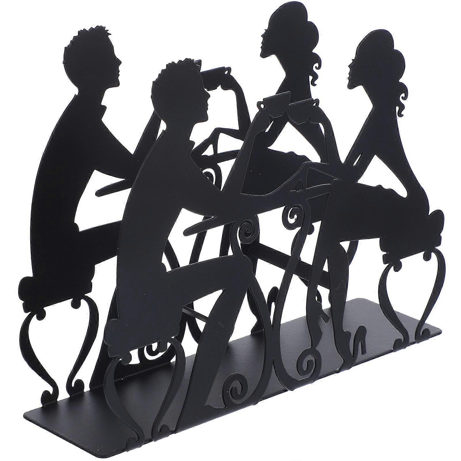 Home Coffee Filter Stand Iron Tabletop Coffee Filter Paper Organizer Simple Design 14.5X4X10.6CM Practical Use 1Set