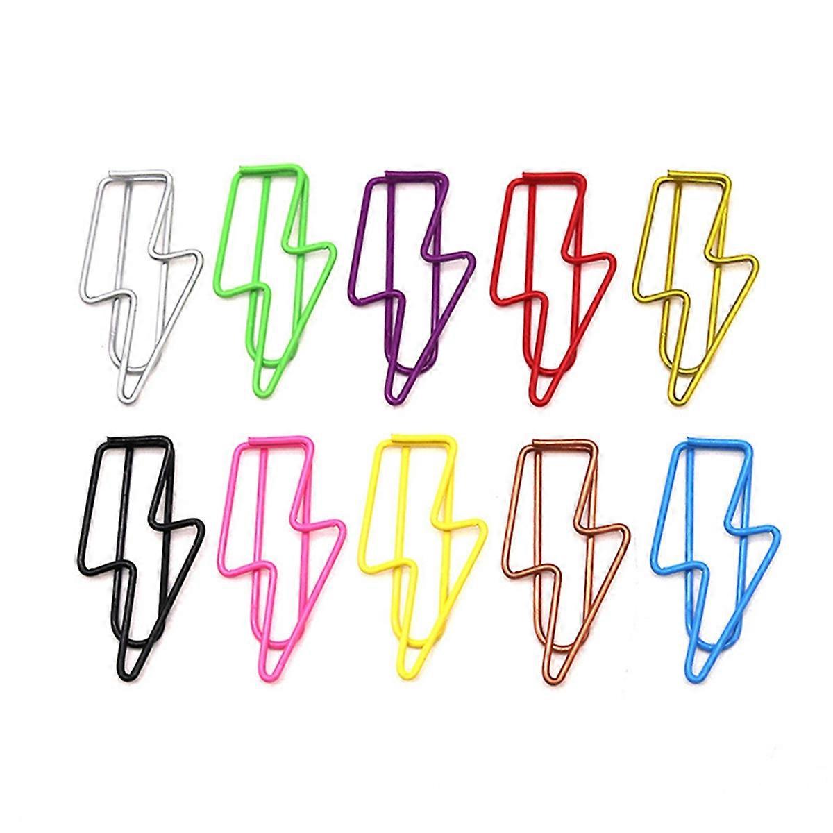 100 Pcs -Shaped Paper Clips - Metal Paperclips Set for Office, School File Organization, Desktop,Party Decor