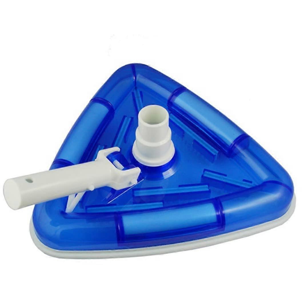 Pool Cleaning Brush Vacuum Suction Head Transparent Triangular Shape Rotatable Hose Interface For Debris Removal