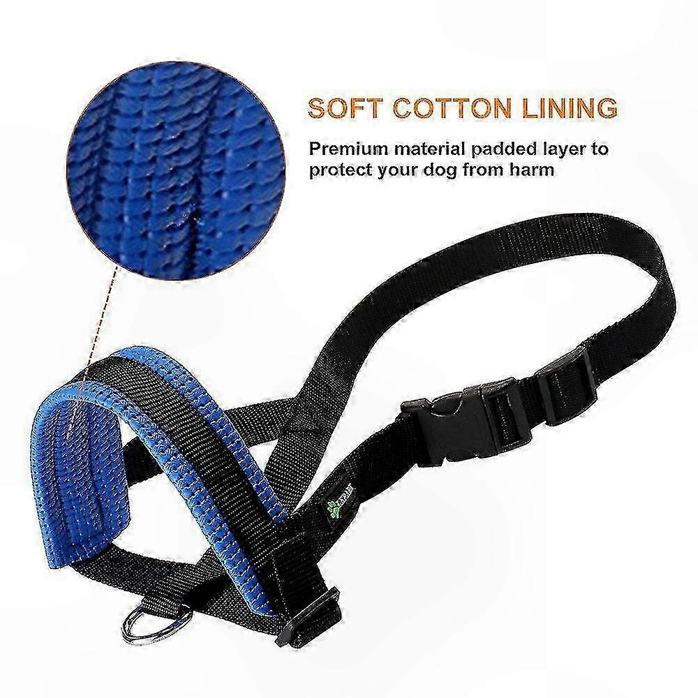 Adjustable Dog Muzzle with Head Strap for Small, Medium, and Large Breeds - Secure Fit Prevents Paw Removal