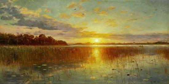 Sunset over a Danish Fiord Poster