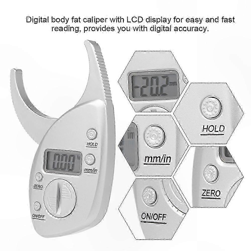 Body Fat Analyzer with LCD Screen, Silver, Battery Not Included