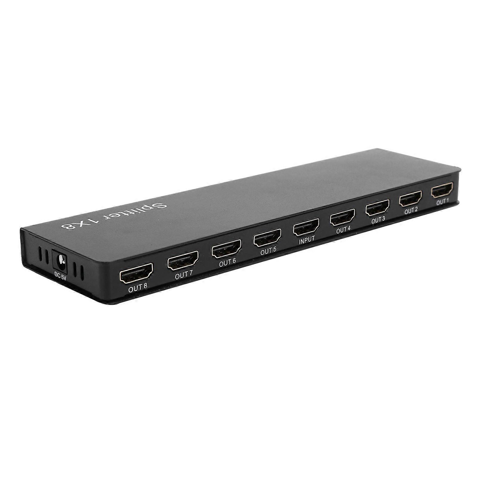 F118 8-Port HDMI 1.4 Splitter - 1 In 8 Out, 4K, 3D, HDR, Full HD, o Video UK Plug