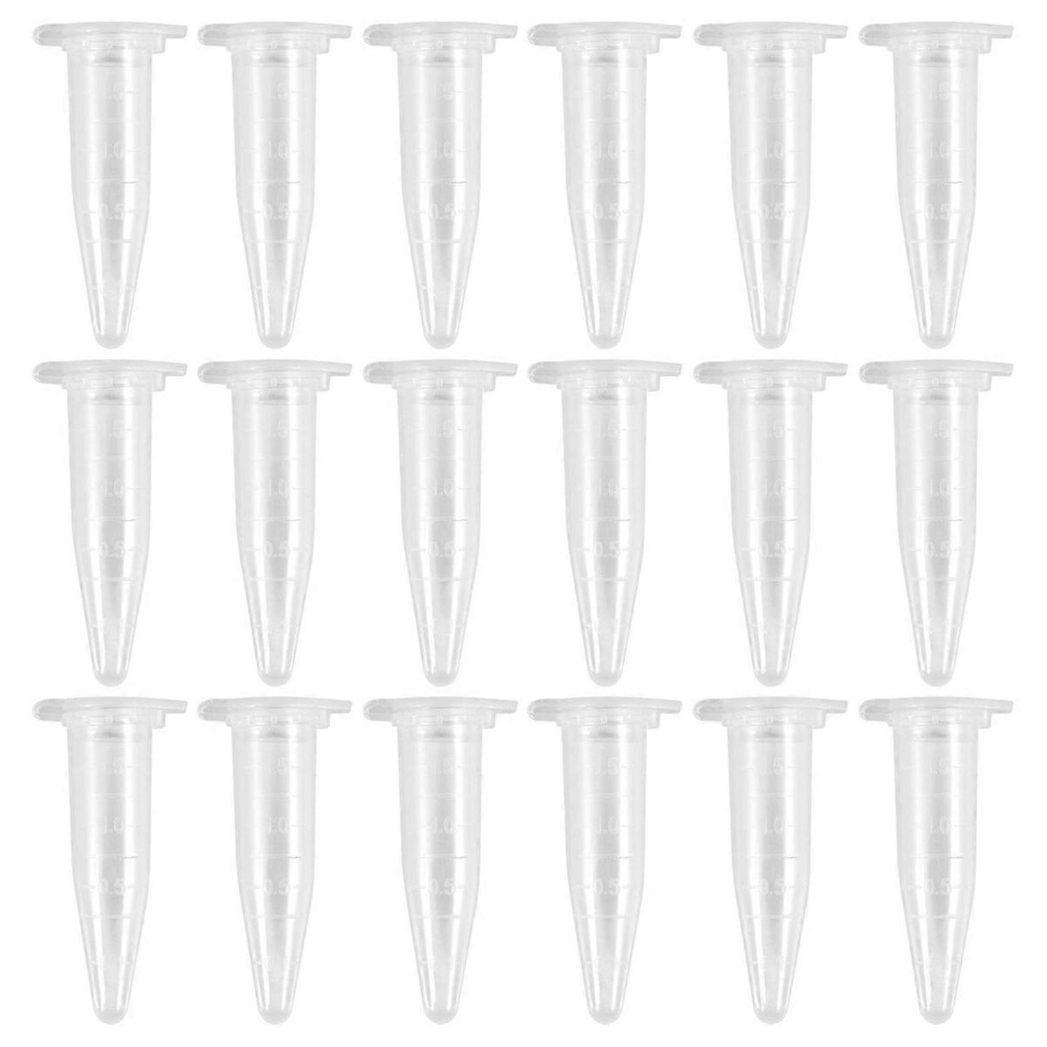 1000Pcs Mini Centrifuge Tubes 1.5Ml Raduated Clear Plastic with Cap