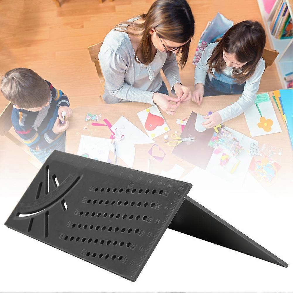 2Pcs Woodworking Scriber Ruler ABS Plastic Square Tool Deep Gray