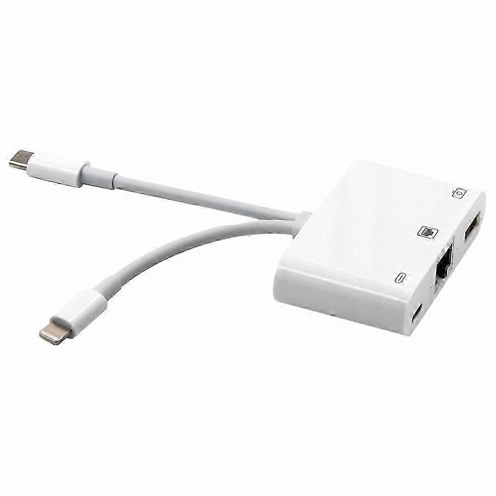 Ethernet Adapter with USB and Charging Ports, 100Mbps Network Speed, Plug-and-Play Functionality
