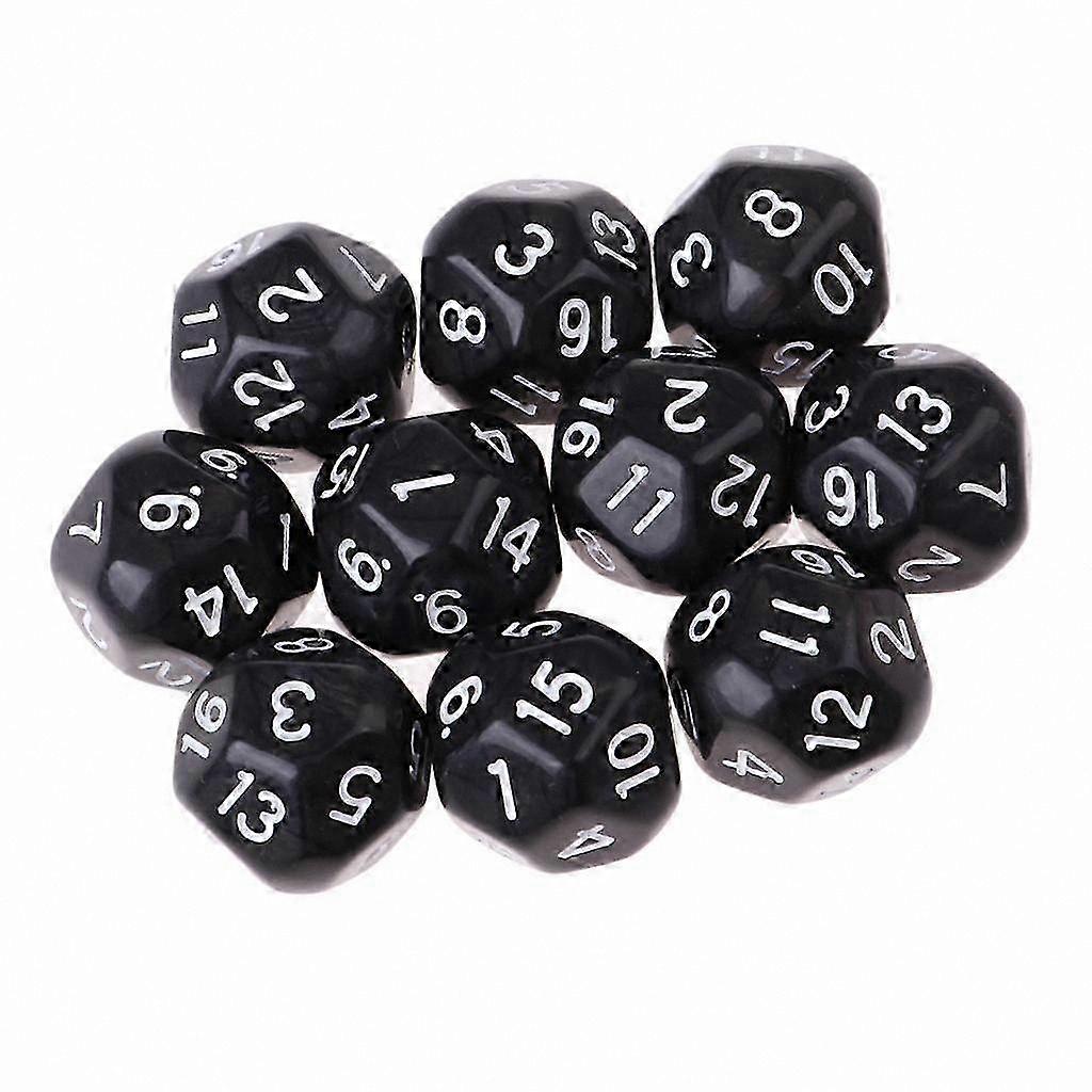 10pcs D16 Polyhedral Dice Set for Gaming, 16-Sided Blue Dice Collection
