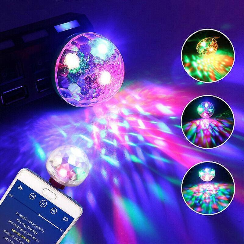 Mini Portable 4W USB Crystal Ball Light 4x4cm Sound Control