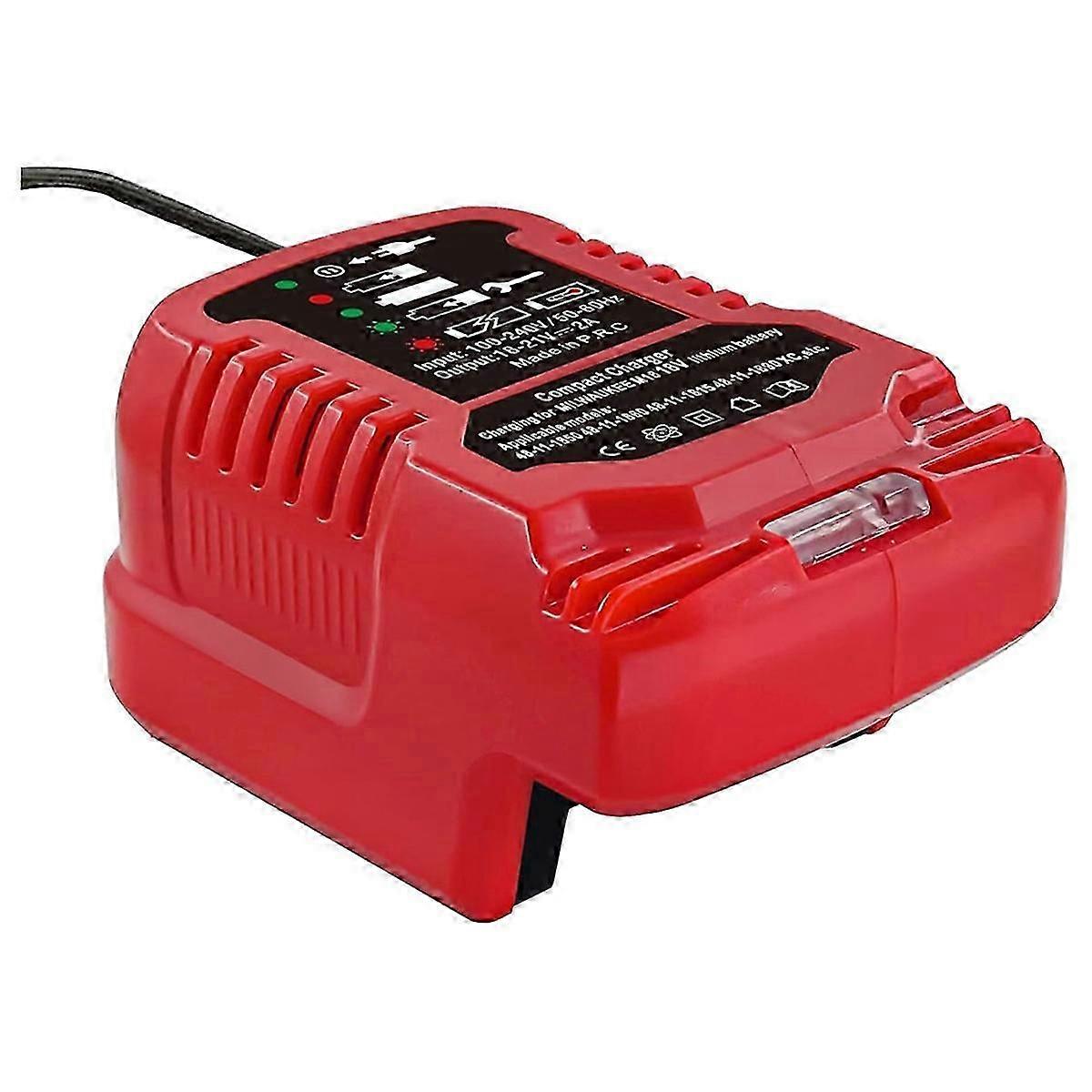 Replace Mini Charger for Milwaukee M18 18V Battery,1/4 Size of For-Original,for 48-11-1850 48-11-184-JK