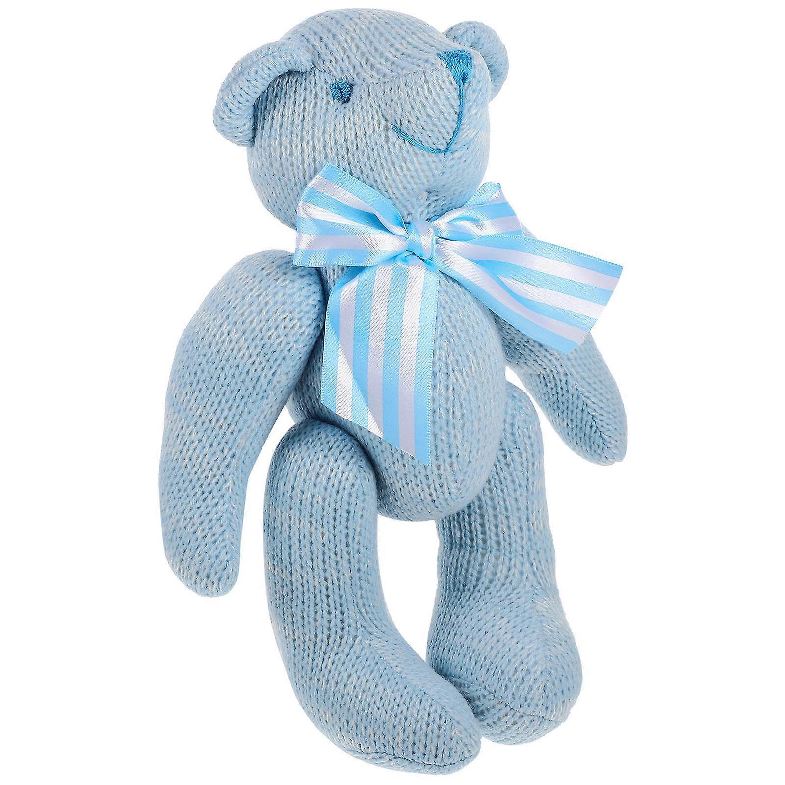 Children's Stuffed Bear Toy for Playing Soft Plush Doll Sky-Blue