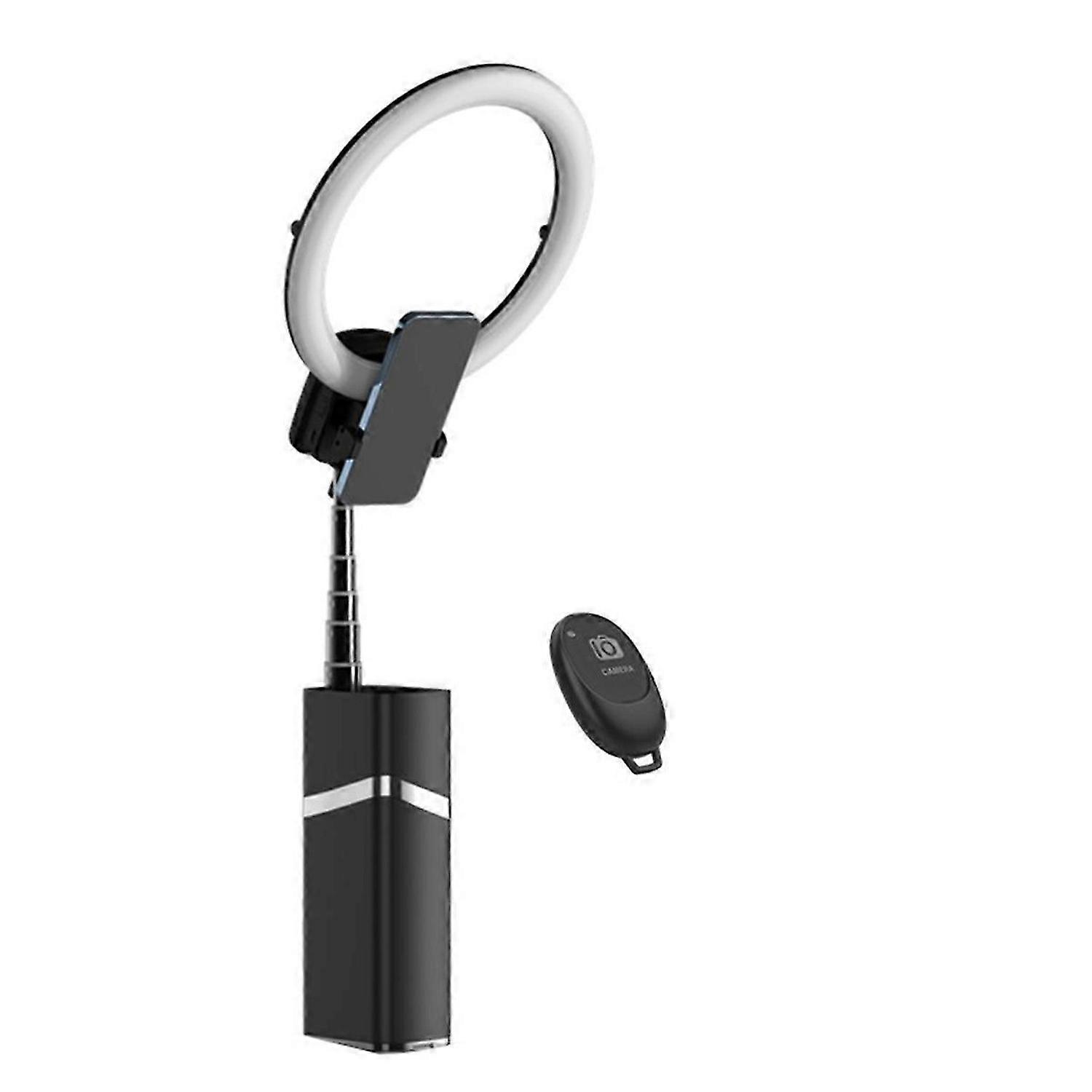 Mini Portable LED Ring Fill Light Tripod for Live Streaming Black