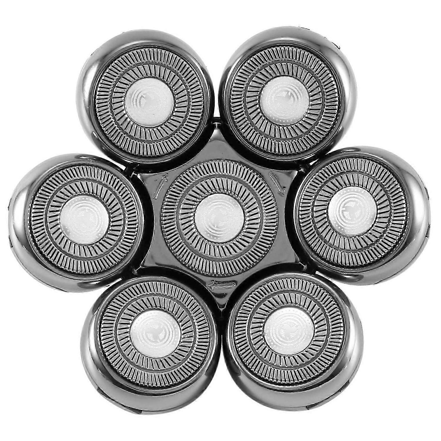 Replacement Cutter Head for Electric Shaver Razor for Men Beard Trimmer Wet and Dry 7D Floating Heads Blade Silver