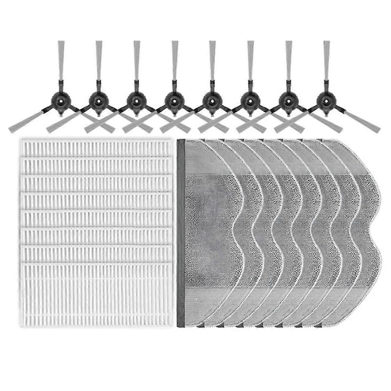 Accessory Set Compatible for Robot Vacuum E5 C108 Side Brush Mop Filter Replacements