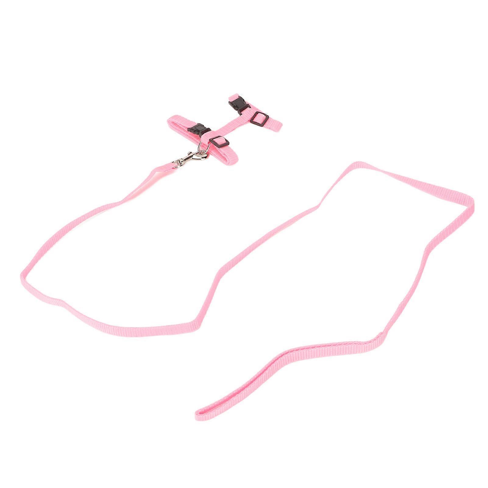 Cat Harness Lead Set Adjustable 21-34cm Chest Pink Lightweight