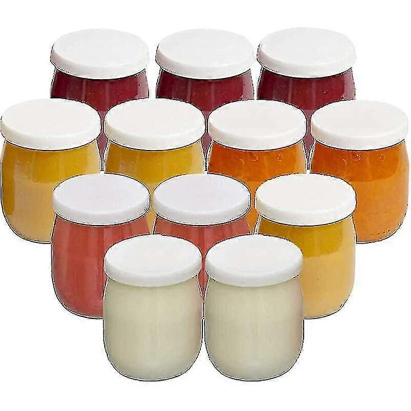 Set Of 12 Glass Yogurt Jars With Leakproof Lids Made In France For Yogurt Makers Multicookers And Food Processors (thermomix, Seb, Etc) 143 Ml / 1
