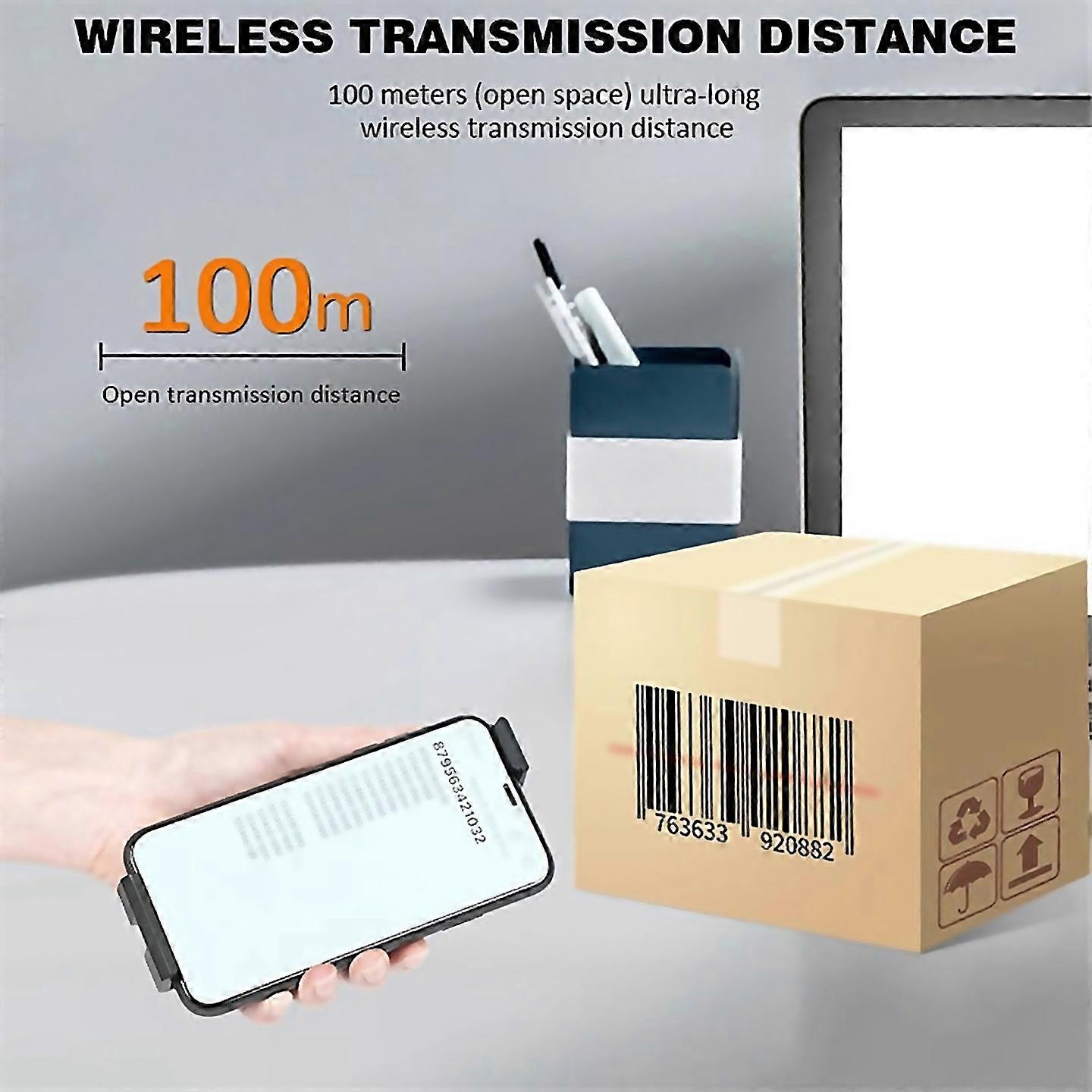 For 2d Back Clip Bluetooth Barcode Scanner Portable Barcode Reader
