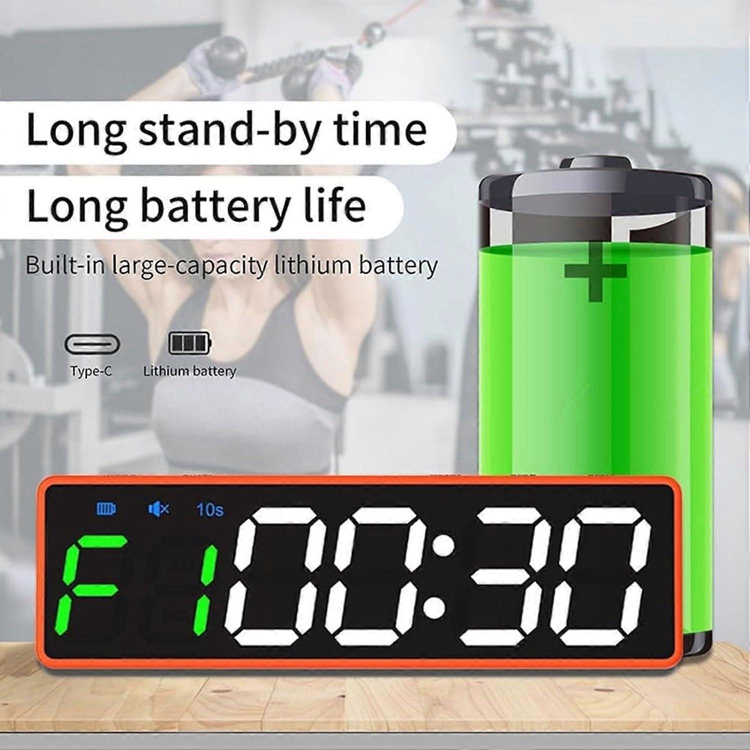 Lightweight Digital Fitness Timer with 8 Modes, Rechargeable Type-C ABS Body, Loud Speaker, LED Display for MMA, Thai Boxing, Kickboxing