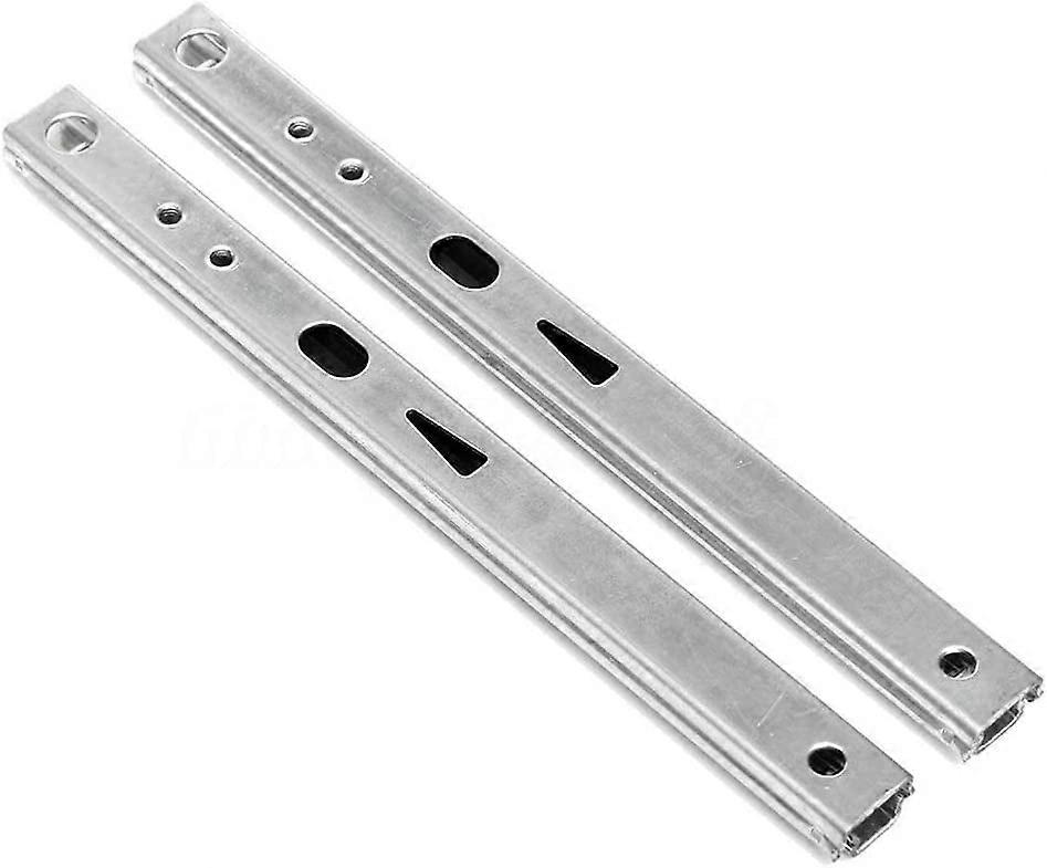Ball Bearing Drawer Slides Rail, 1 Pair Micro Ball Guide Two Sections Steel Heavy Runners Ball, 2 Fold Ball Slide Drawer Slide (16in, Silver)