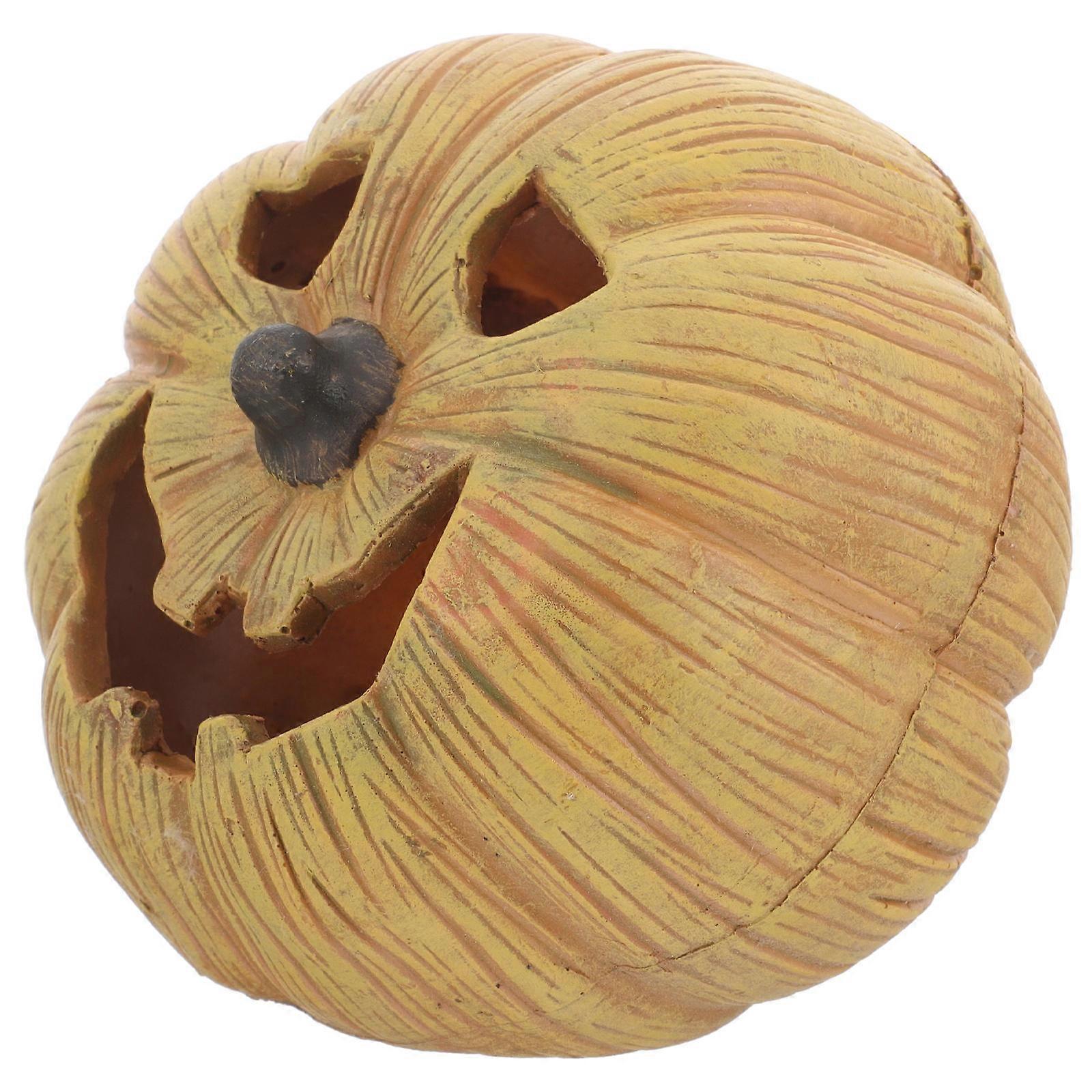Resin Reptile Hideout Cave Pumpkin Shape for Decoration 4Pcs Pack