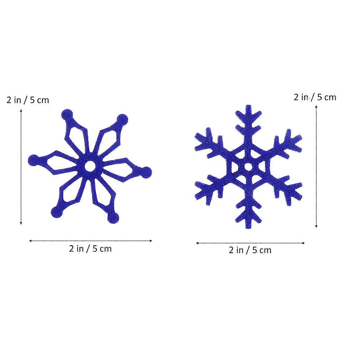 Xmas Snowflake Felt Ornaments for Christmas Tree Hanging Decoration 80Pcs