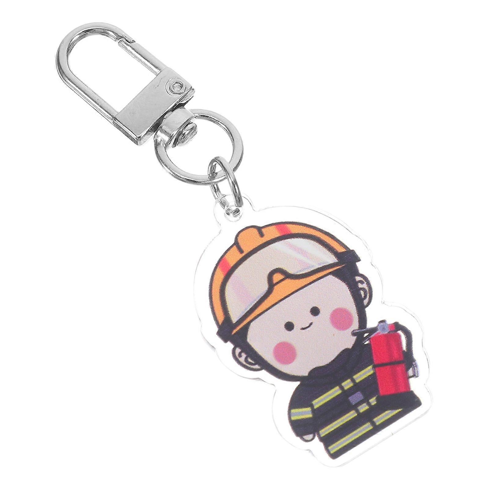 Firefighter Accessories Firefighter Keychain with Cartoon Design 3Pcs Set